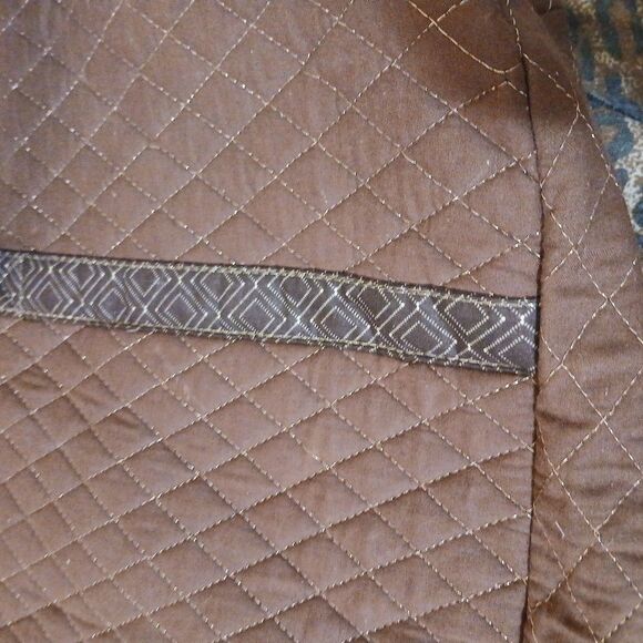 Darcie Lg. Cloth Craft Sewing Quilting Baby Travel Tote Bag - dk brown - Picture 4 of 6